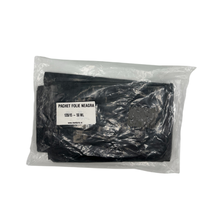 Folie neagra de sol, 15 microni, 1 sezon, 1.2 m x 50 m