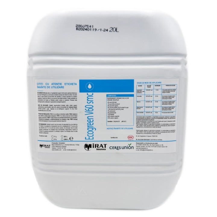 Fertilizant Ecogreen V60 smc, 20 litri | Vitaterra