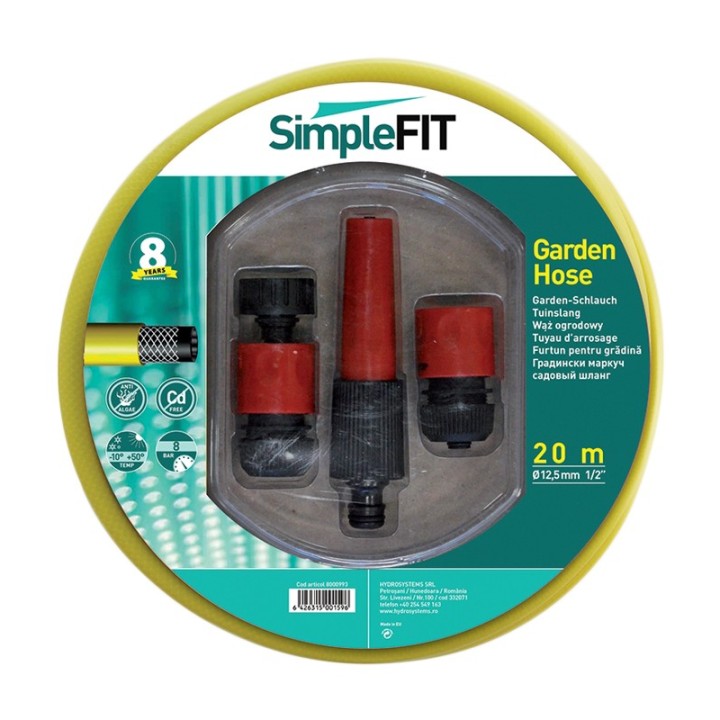 Kit furtun de gradina SimpleFIT, Ø 12.5 mm (1/2"), 20 metri
