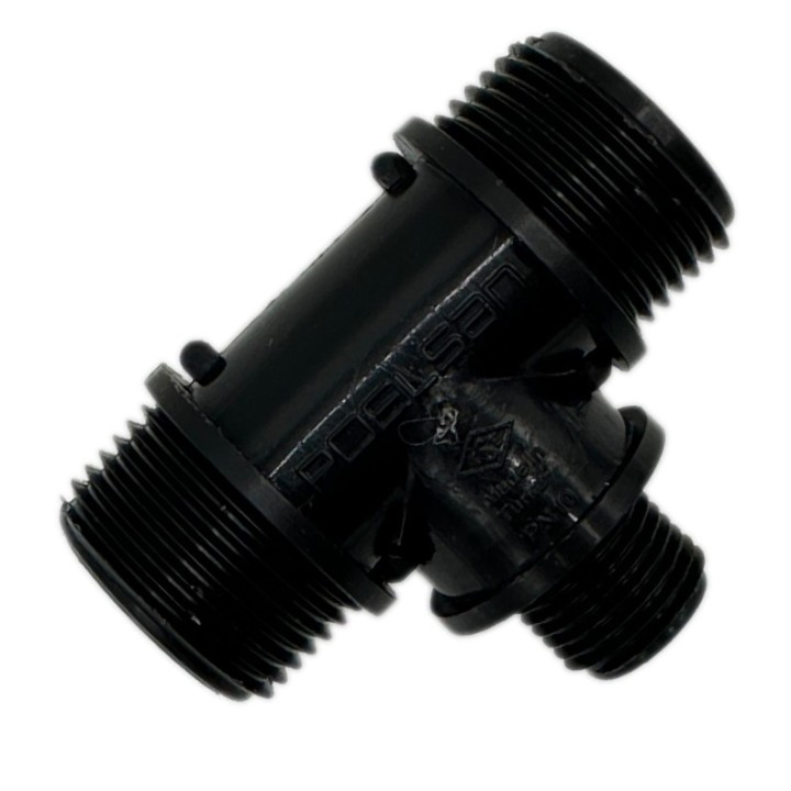 Teu filetat 3/4 x 1/2 x 3/4 pentru teava (PE) si filet exterior (FE)