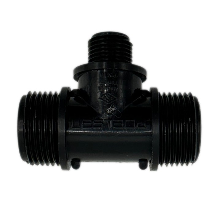 Teu filetat 3/4 x 1/2 x 3/4 pentru teava (PE) si filet exterior (FE)