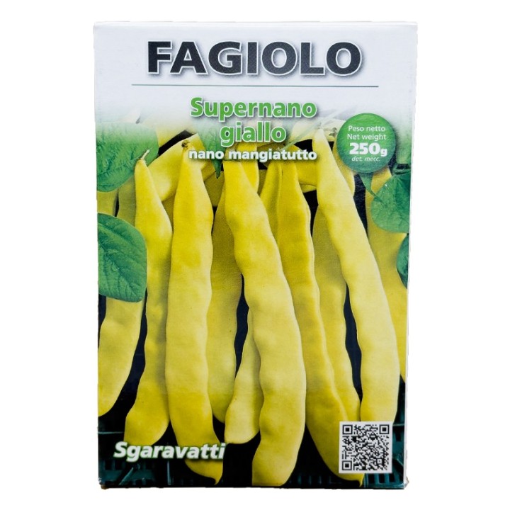 Seminte de fasole Super Nano Giallo (fasole pitica cu pastaie lata), 250 g