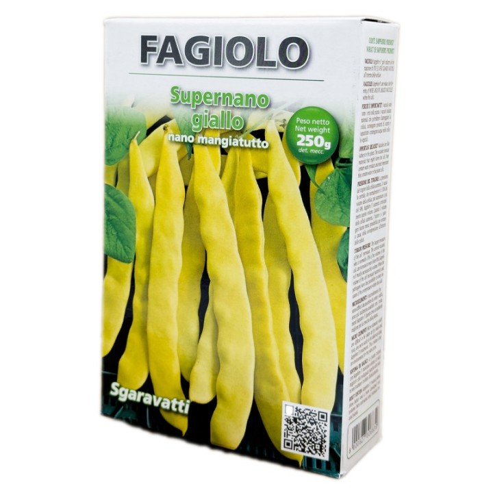 Seminte de fasole Super Nano Giallo (fasole pitica cu pastaie lata), 250 g