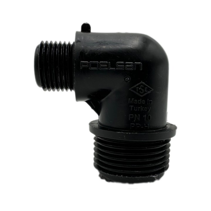 Cot cu filet exterior (FE) 1" x 1/2 " pentru teava (PE)