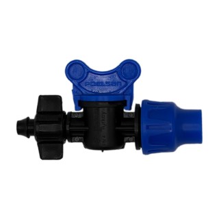 Robinet pentru furtun layflat/teava PE si tub de picurare Ø16, cu filet