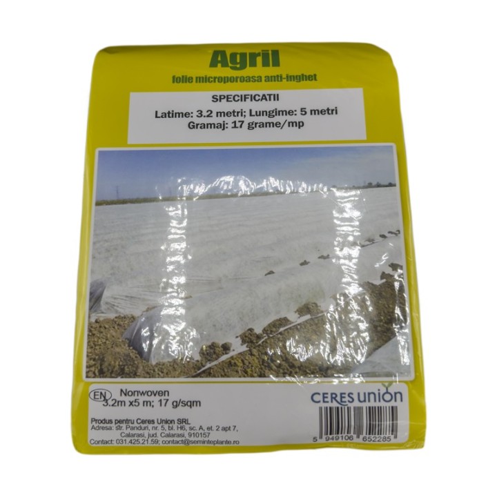 Folie microporoasa anti-inghet tip Agril 3.2 x 5m, 17 g/mp