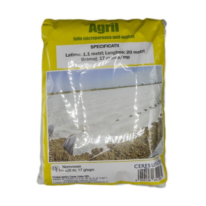Folie microporoasa anti-inghet tip Agril 1.1 x 20m, 17 gr/mp