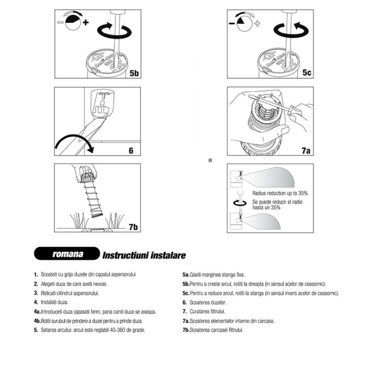 Instructiuni montaj Rain Bird 3504-PC
