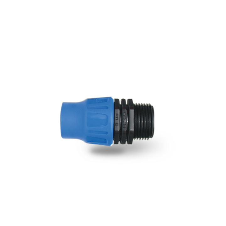 Mufa conectoare cu filet exterior si compresie, 16 x 1", Poelsan