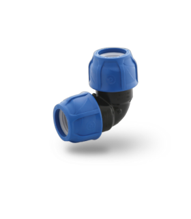 Cot compresiune pentru teava PE, 25 x 25 , PN 16, Poelsan