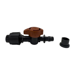 Robinet pentru teava PE si banda de irigare prin picurare Ø22 mm