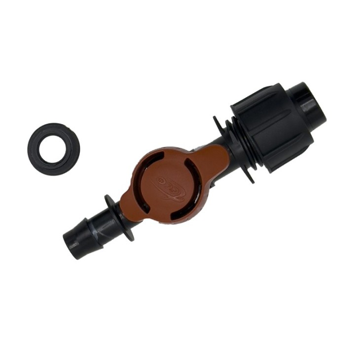 Robinet pentru teava PE si banda de irigare prin picurare Ø22 mm x 16 mm