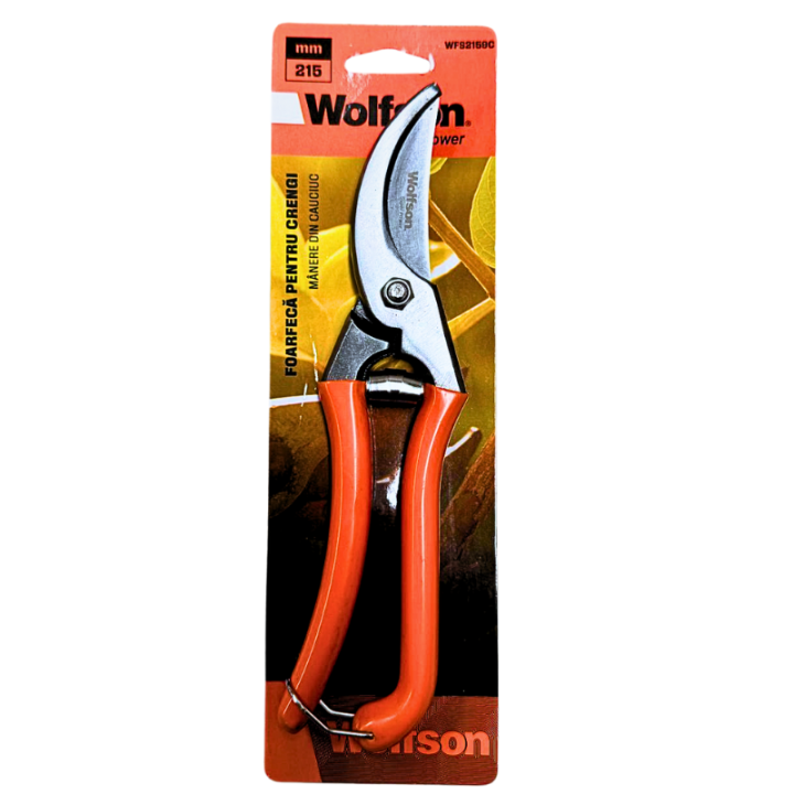 Foarfeca pentru vie cu maner de cauciuc, 8,5"/215 mm