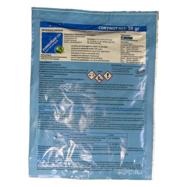 Fungicid Funguran OH 50 WP, 20 grame