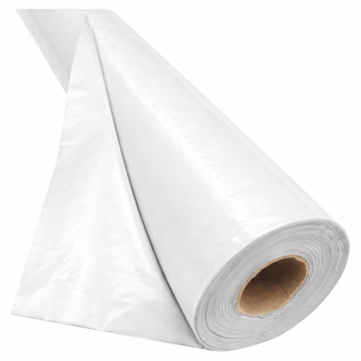 Folie mulcire sol alba 1 m x 2400 m, 15 microni, rola 36 kg