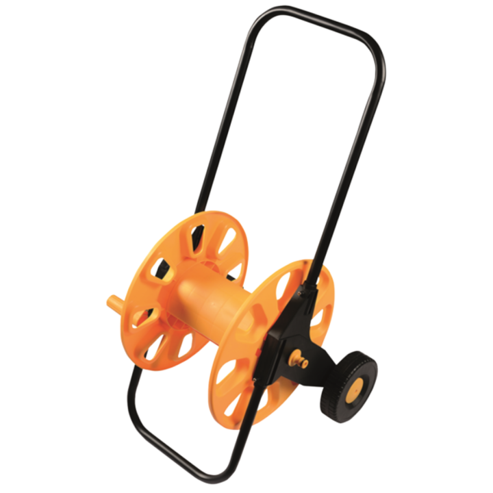 Carucior pentru furtun gradina 50 m (1/2"), maner aluminiu, cadru plastic