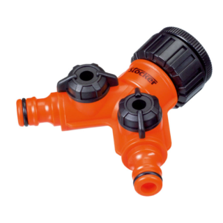 Distribuitor apa 2 cai, adaptor 1" si 3/4", robineti reglaj individual