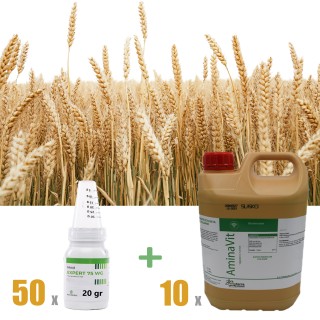 Pachet Economy Anti-Buruieni la Grau pentru 50 Hectare, erbicid + biostimulator