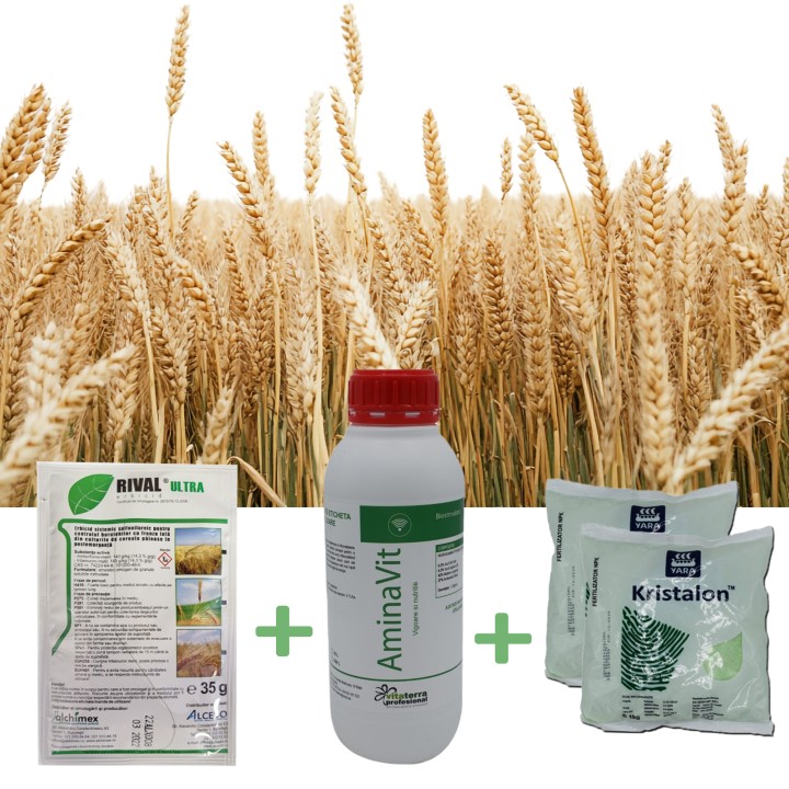 Pachet Anti-Buruieni Grau, crestere activa, 1 ha - erbicid, biostimulator si ingrasamant