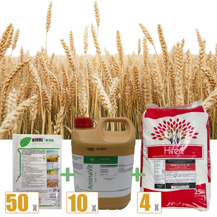 Pachet Anti-Buruieni Grau, crestere activa, 50 ha - erbicid, biostimulator si ingrasamant