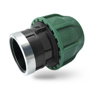 Racord compresiune cu filet interior (FI), Ø25 mm x 1" si inel de ranforsare, pentru teava PE, PN10