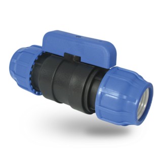 Robinet compresiune egal Ø40 mm x Ø40 mm pentru teava PE, PN10