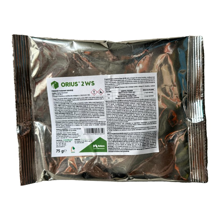 Fungicid Orius 2 WS, pentru tratament samanta, 75 g