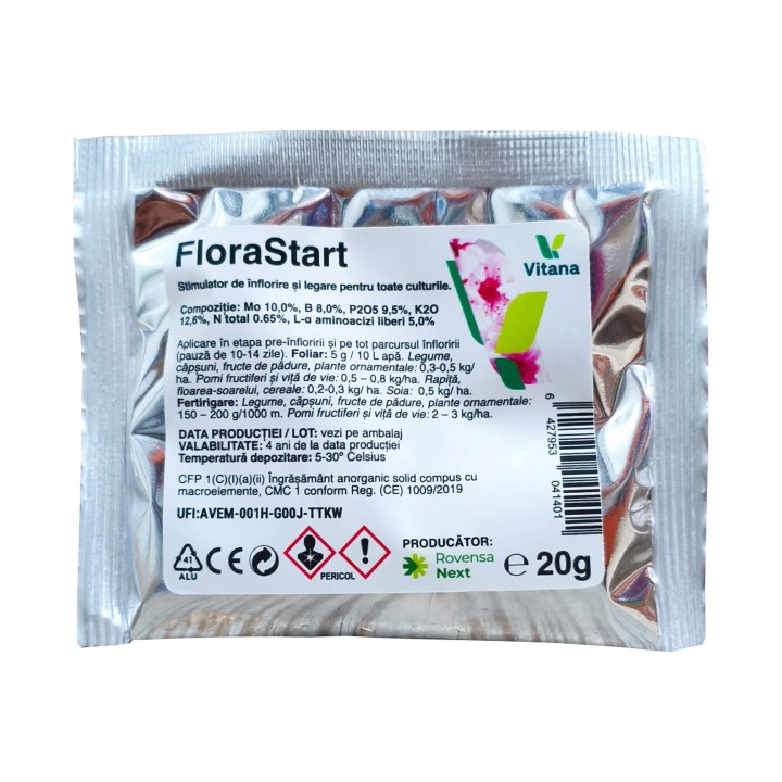 Biostimulator FloraStart, pentru inflorire si legare, 20 grame