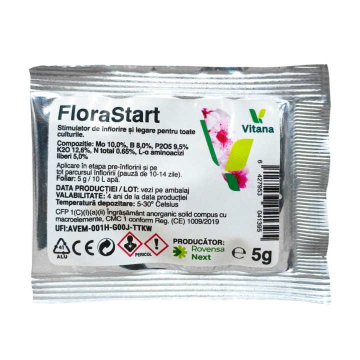 Biostimulator FloraStart, pentru inflorire si legare, 5 grame