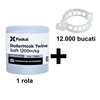 Pachet palisare legume (ata palisare 7200 m + clipsuri 23 mm 12.000 bucati)