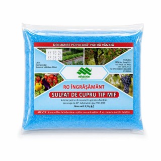 Sulfat de cupru pentahidrat tip MIF (piatra vanata), 1 kg | Mifalchim