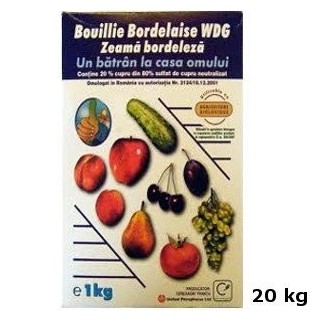 Fungicid cupric Zeama Bordeleza, sac 20 kg