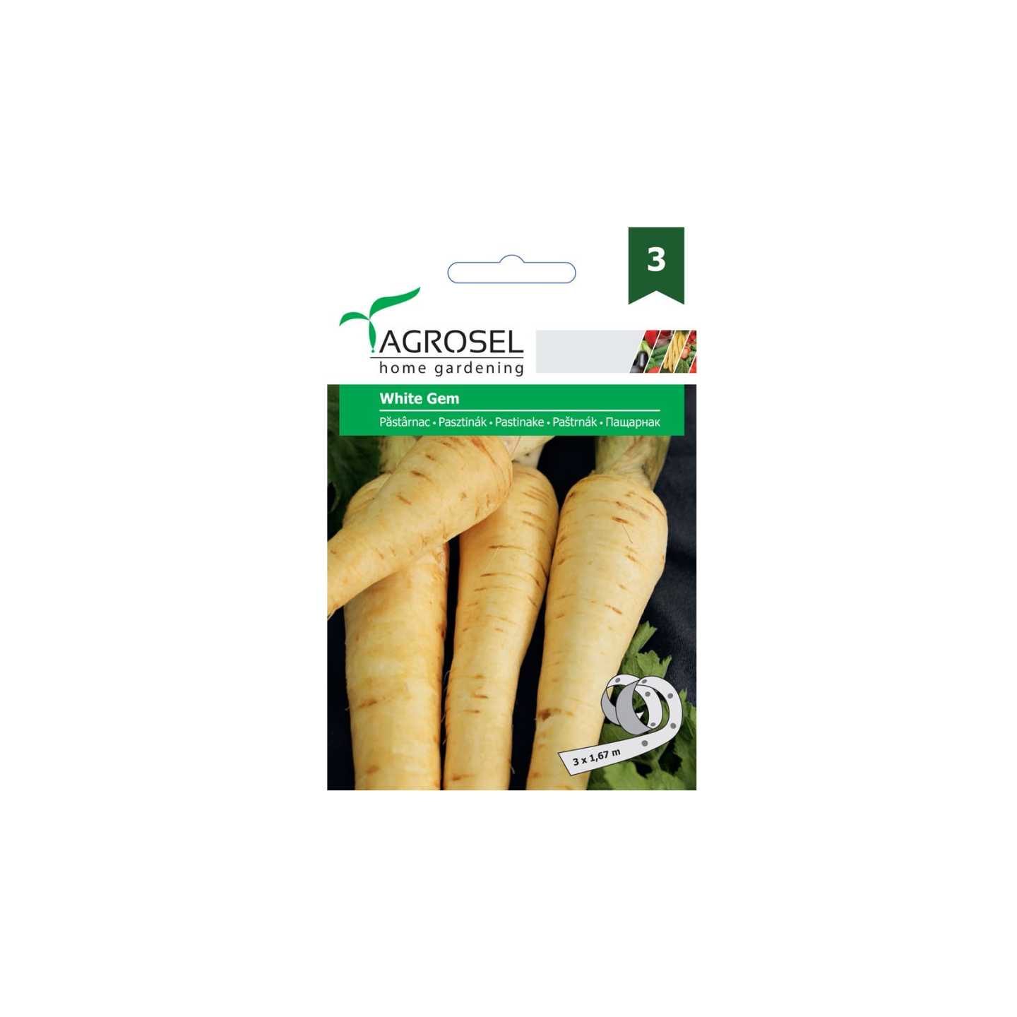 Banda de seminte pastarnac White Gem, Agrosel