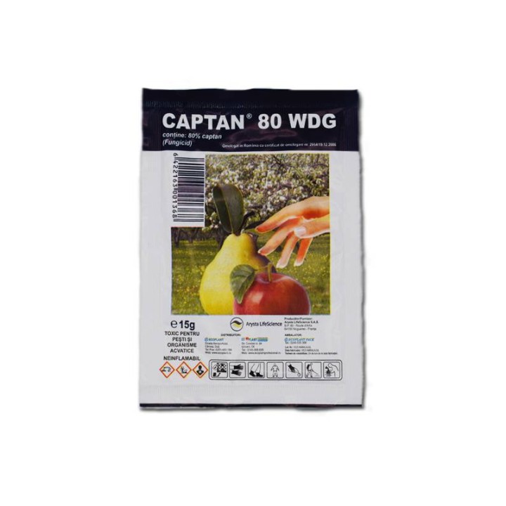 Fungicid Captan 80 WDG, 15 g