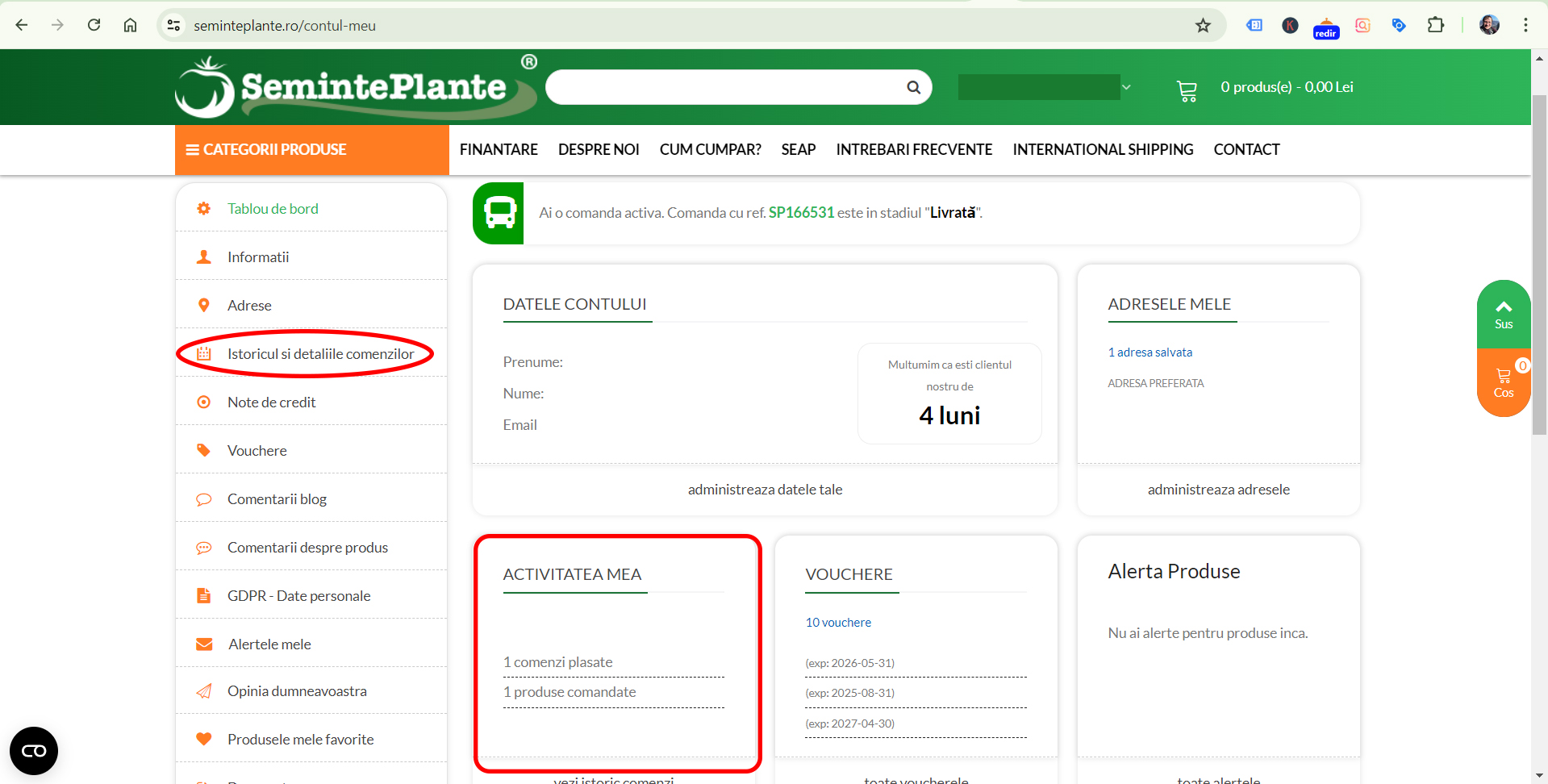 Identificare factura fiscala in contul de client